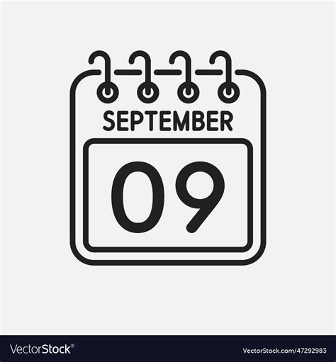 icon page calendar day  september royalty  vector