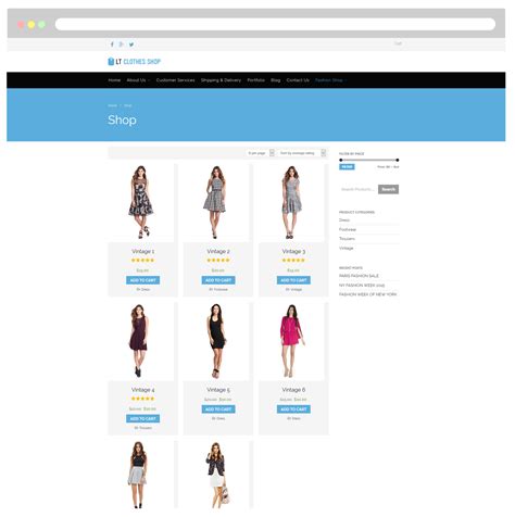LT Clothes Shop – Free Responsive Online Shopping Cart / WordPress ...