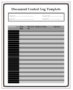 Document Control Log Template Free Logs, Work Plans, Excel, Control, Templates, How To Plan ...