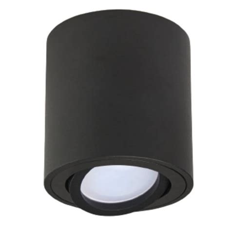 Natynkowa lampa tuba spot AHA regulowana 1xGU10 śr 8cm Czarna wys 8