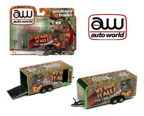 Trailer Fechado Auto World Rat Fink Hobby Exclusive 164 Cor Verde