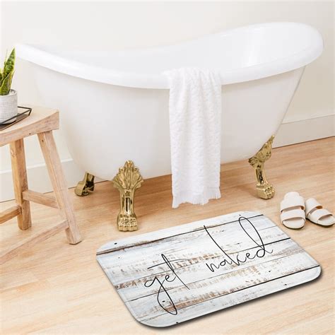 Bath Mat Get Naked Minimalist Bath Rug Bathroom Signs Matt Etsy UK