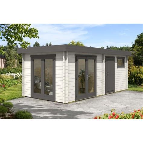 Poolhouse Abri de jardin Vönix 40 ISO Alpholz 6x3m naturel 40mm 20m²