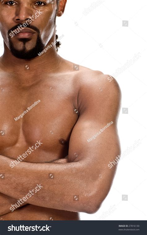 Naked Muscular Man Isolated On White Stock Photo 27816130 Shutterstock