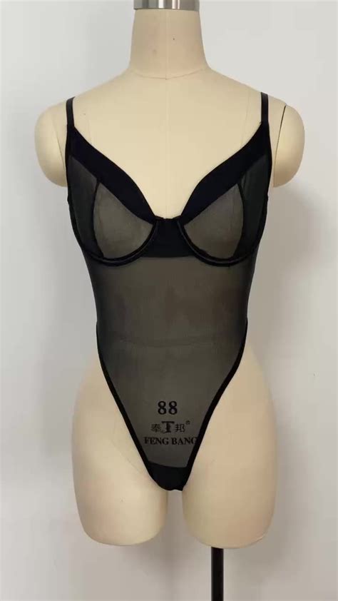 2024 Mesh Pole Dance Lingerie Clothes Patchwork Lace One Piece Womans Underwear Sexy Corset