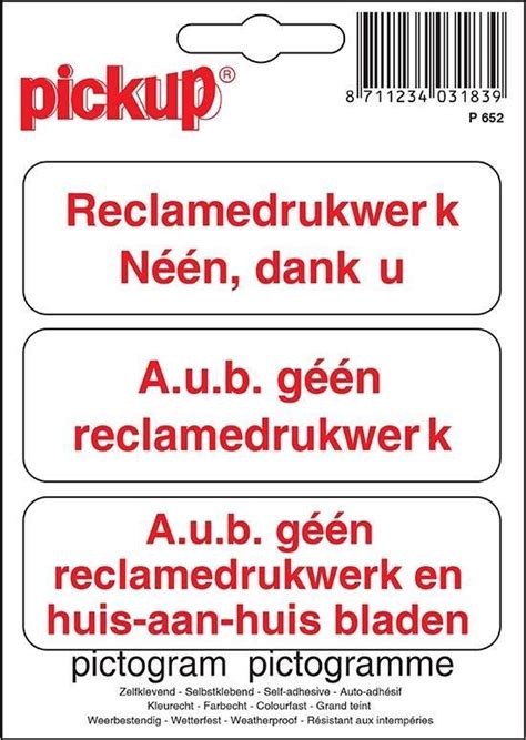 Pickup Pictogram X Cm Geen Reclame Bol