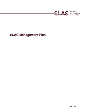 Fillable Online Group Slac Stanford SLAC Management Plan Fax Email