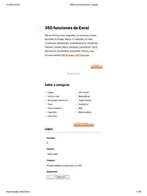 Funciones Excel | PDF