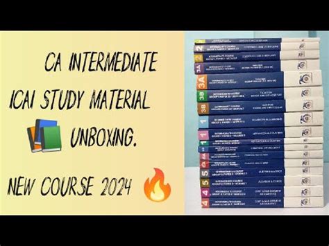 Ca Intermediate Icai Study Material Unboxing New Course