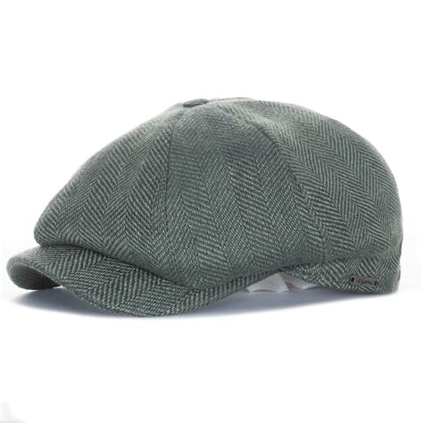 Wigens Newsboy Classic Cap Leinen Fischgr T In Newsboy Cap Hats