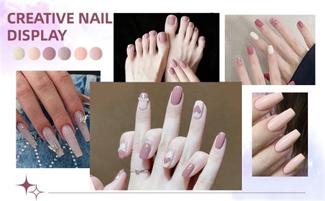 Amazon DouborQ 6 Colors Pink Nude Nail Polish Set Skin Tone