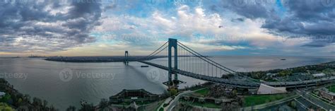 View of the Verrazano Narrows Bridge from Staten Island onto Brooklyn