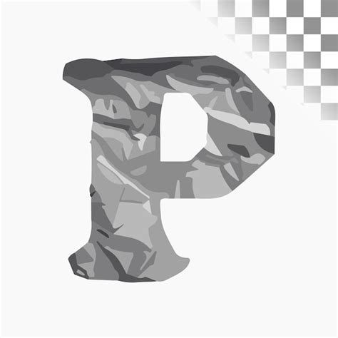 Premium Vector P Letter Design Stylish Font Crumpled Paper Alphabet