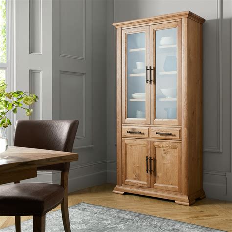 Belgrave Rustic Oak Display Cabinet Dining Furniture Bentley Designs Uk Ltd