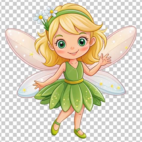 cute cartoon  fairy  transparent background premium ai