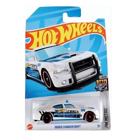 HKJ Машинка металлическая игрушка Hot Wheels коллекционная модель Dodge Charger Drift белый
