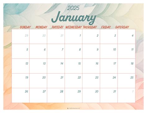 Free Printable January Calendars to Kickstart 2025