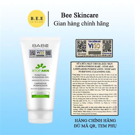 HÀNG CÔNG TY Sửa Rửa Mặt BABE Stop Akn Purifying Cleansing Gel Giảm