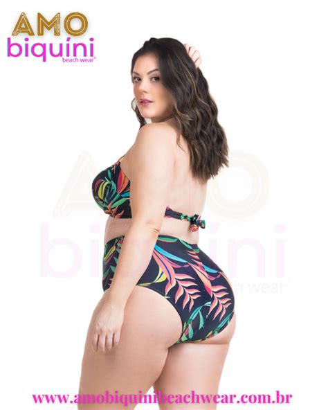 Biquini Retro Meia Taça Sustentaçao Calcinha Hot Paint Redutora