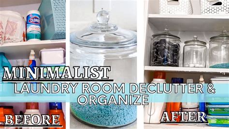 Tiny Minimalistic Laundry Room Declutter Organize Makeover On A