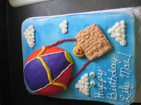 Pink And Teal Hot Air Balloon Birthday Cake