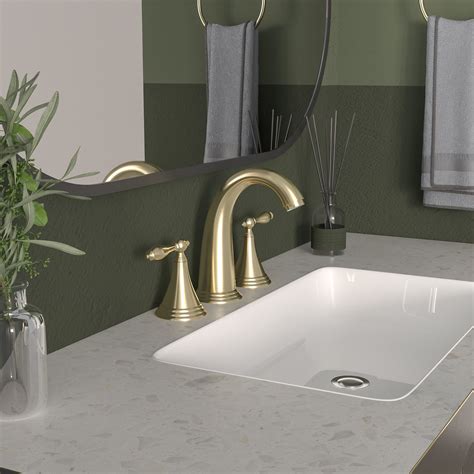 2 Handles 3 Hole Deck Mount Bathroom Faucet,Lavatory Faucets Set with