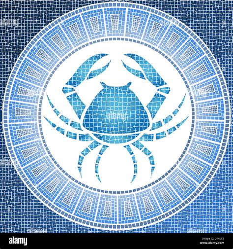 Element Water Cancer Zodiac Sign On A Mosaic Stock Photo Alamy