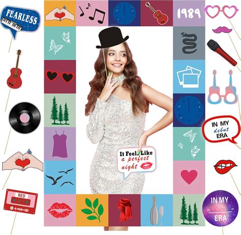 Amazon 31pcs Singer Party Decorations Photo Booth Props TS Party