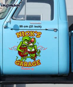Personalized Hot Rod Rat Fink Garage Vinyl Decals Sticker Dingmun