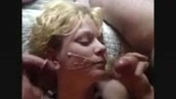 Naughty Cougar Getting Face Fucked By Two Horny Guys Porn300