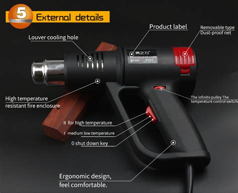 M S W V Electric Hot Heat Guns Shrink Wrapping Thermal Heater Nozzle Rework Station