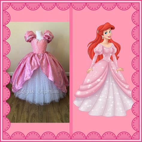 Vestido Cosplay Adulto Infantil Rosa A Pequena Sereia Ariel Princess