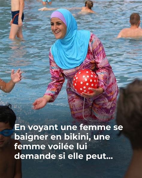 Lattitude surprenante dun athlète musulman face à une fille en bikini