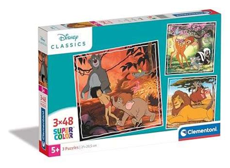 Puzzle Disney Classics Supercolor 3x48 pièces Clementoni à 6 chez