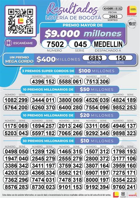 Lotería de Bogotá: último sorteo del jueves 03 de noviembre de 2022 en