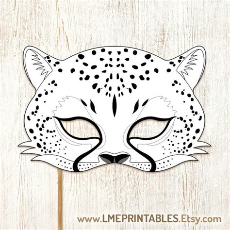 Cheetah Coloring Mask Printable Halloween Animal Costume Masks Leopard