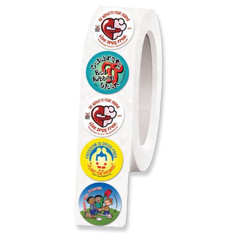 Red Ribbon Week Sticker Assorted Roll Be Kind To Your Mind Live Drug