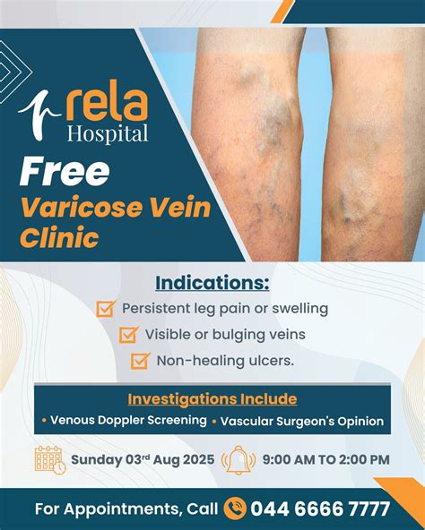 Rela Hospital Initiates Free Varicose Vein Clinic to Address Rising