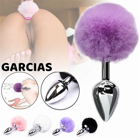 Plug Anal De Acero Inoxidable Dildo Con Cola De Conejo Cm Mercadolibre