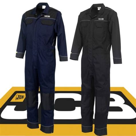 JCB Mens Coveralls Overall Boiler Suit Mechanics Heavy Duty