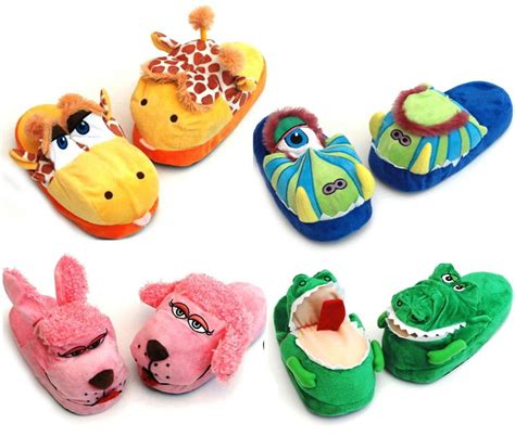 Kids Animated Animal Slippers Comfy Cosy Gift Mule Eskimo Soft Animal ...