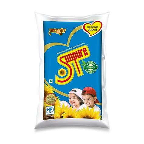 Sunpure Physically Refined Sunflower Oil Litre Healthiest Cooking