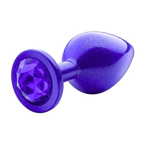 Plug Anal Glitter e Joia Médio Lite Plug Roxo
