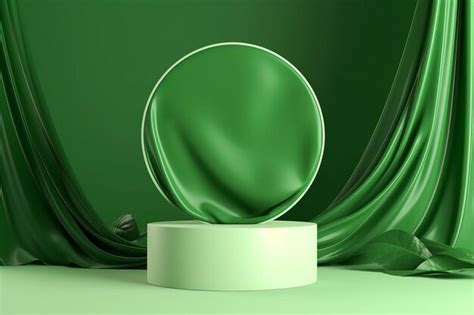 Premium Photo D Display Beige Background With Round Circle Frame For Text Nude Color Silk