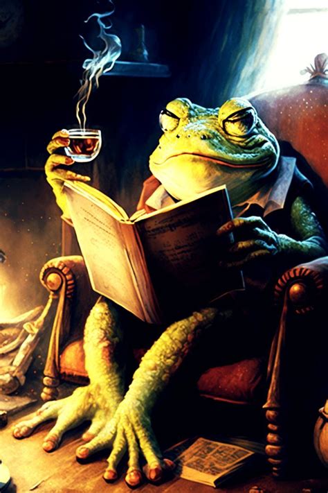 Whimsical Storyteller Join The Enchanting Tale As A Frog Sipping Tea