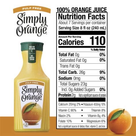 Simply Pulp Free All Natural Orange Juice 52 Fl Oz Kroger