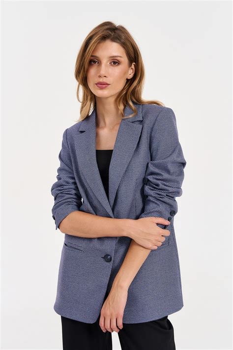 Жакет 11353 синий + гусиная лапка LeNata купить в интернет магазине ...