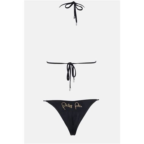 Philipp Plein Pli Ba Lamal Ta S Slemeli Logolu Bayan Bikini Cdppt Siyah Glami Tr