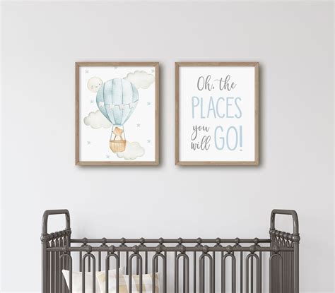 Hot Air Balloon Nursery Wall Art Oh The Places You Will Go Nursery Print Adventure Nursery