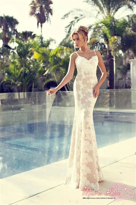 New Fashion Marie Lise Vintage Wedding Dress Lace With Nude